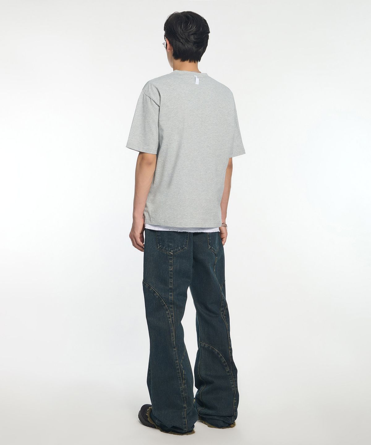 노매뉴얼(NOMANUAL) NM DESIGN OFFICE T-SHIRT - MELANGE