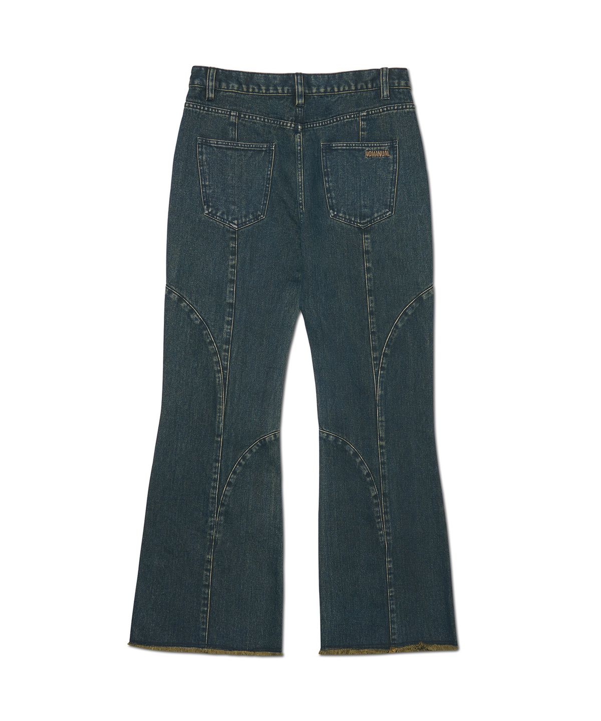 노매뉴얼(NOMANUAL) C.L FLARE DENIM PANTS - WASHED BLUE