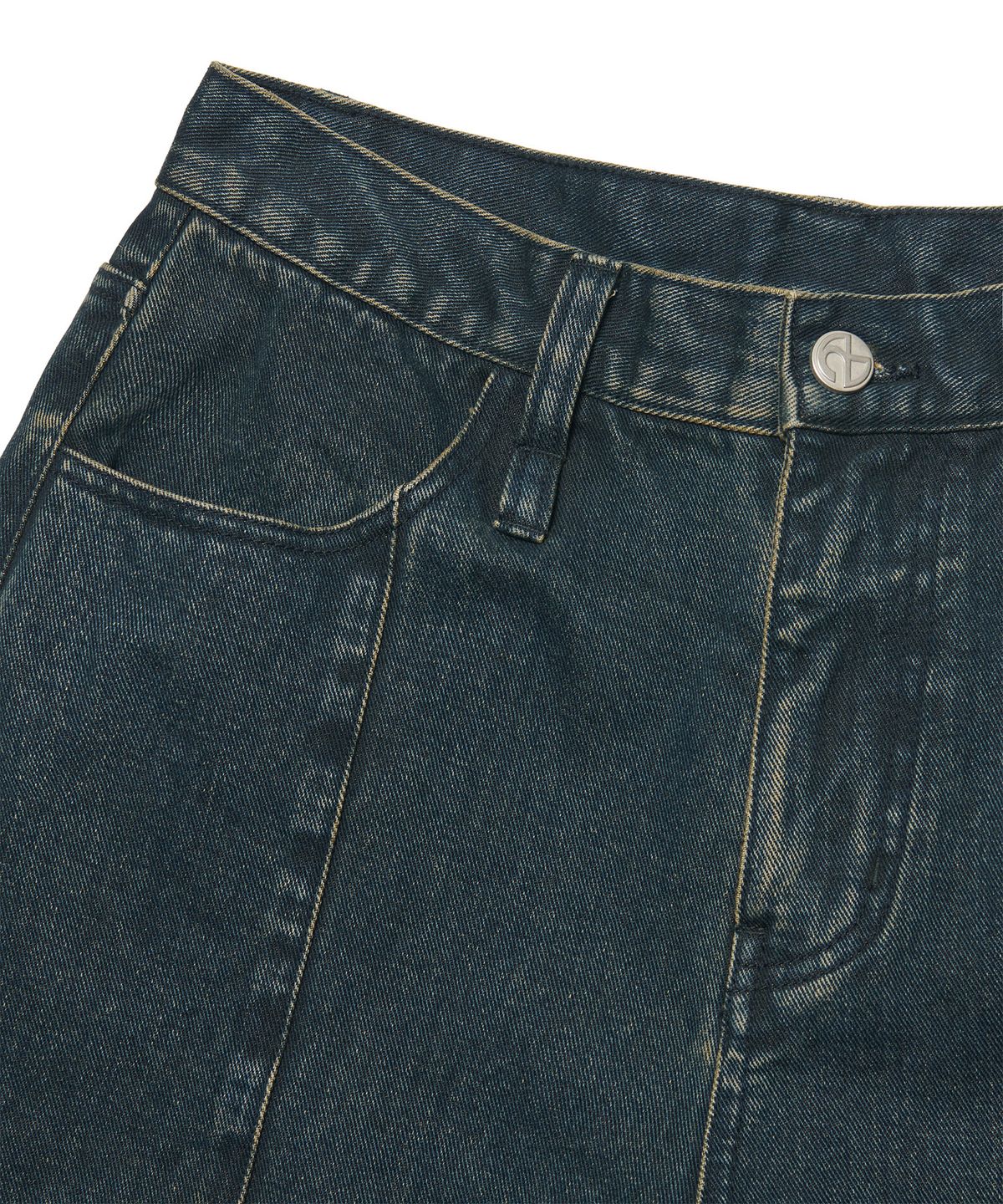노매뉴얼(NOMANUAL) C.L FLARE DENIM PANTS - WASHED BLUE