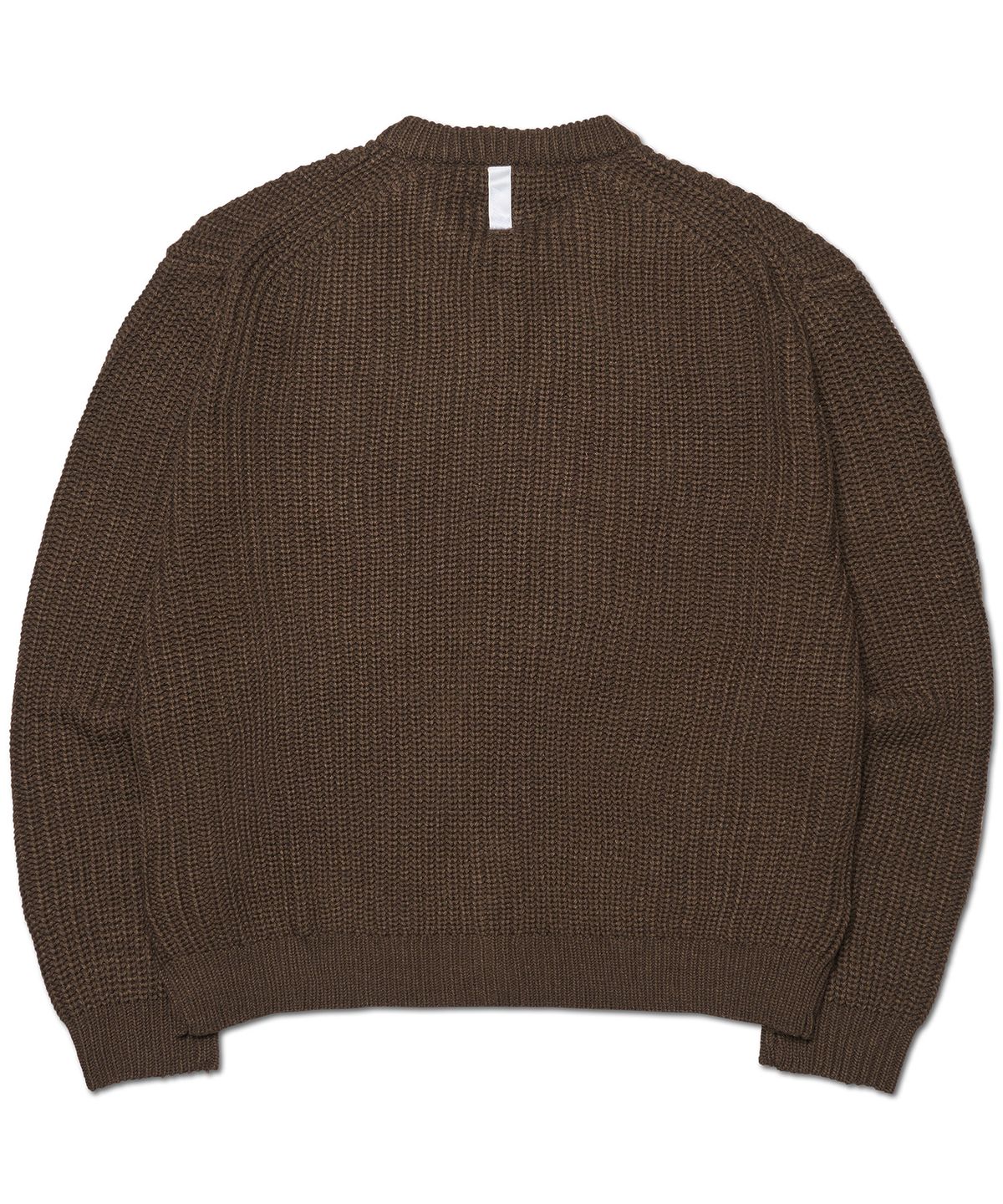 노매뉴얼(NOMANUAL) EASE ROUND NECK CARDIGAN - BROWN