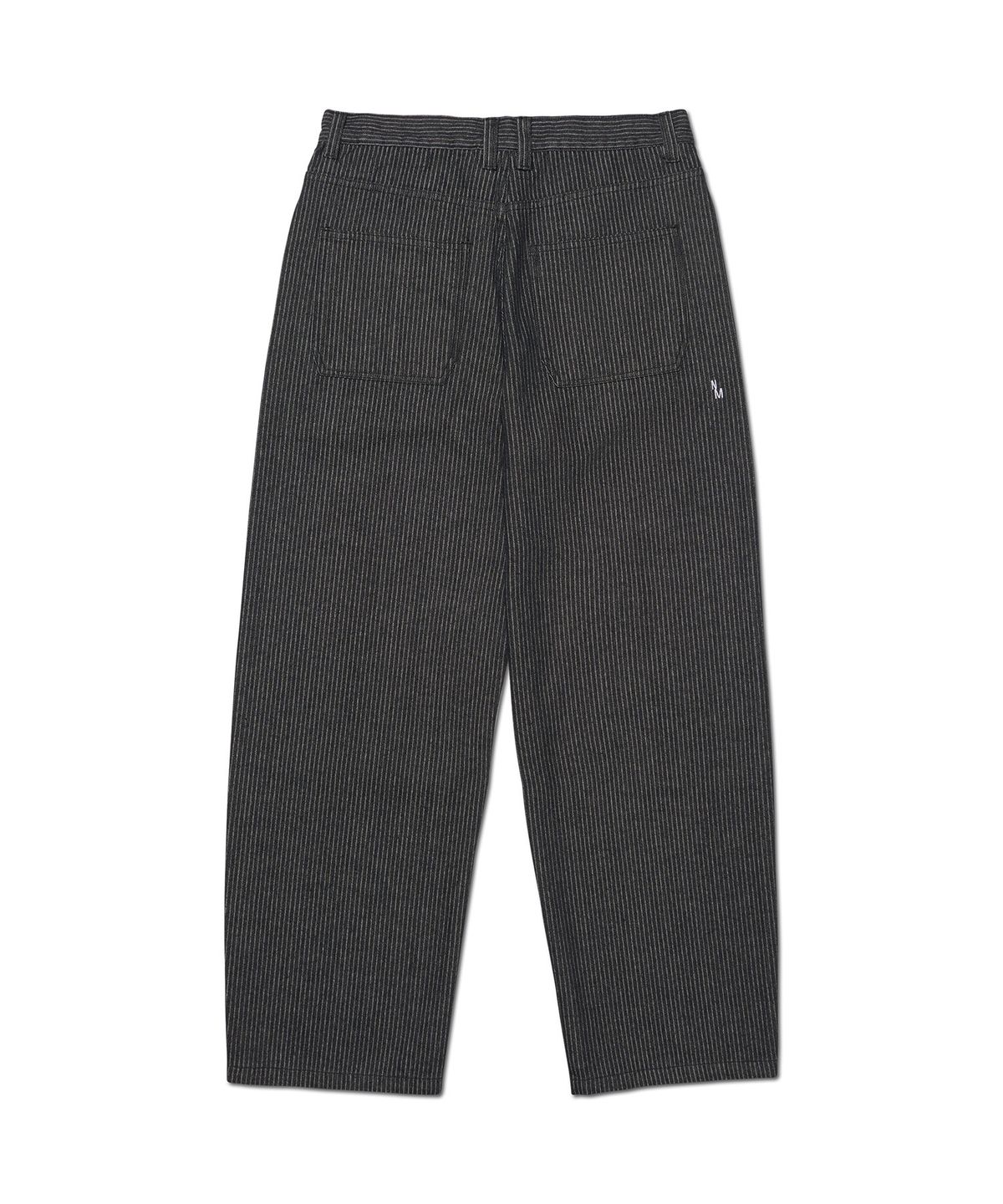 노매뉴얼(NOMANUAL) NM STRIPE CURVED DENIM PANTS - BLACK