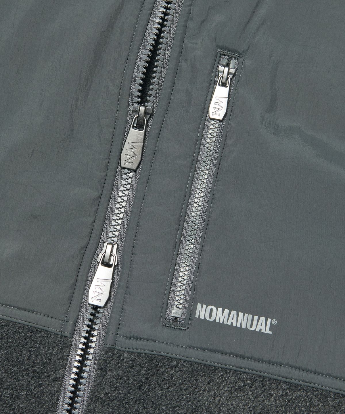 노매뉴얼(NOMANUAL) C.B FLEECE JACKET - CHARCOAL