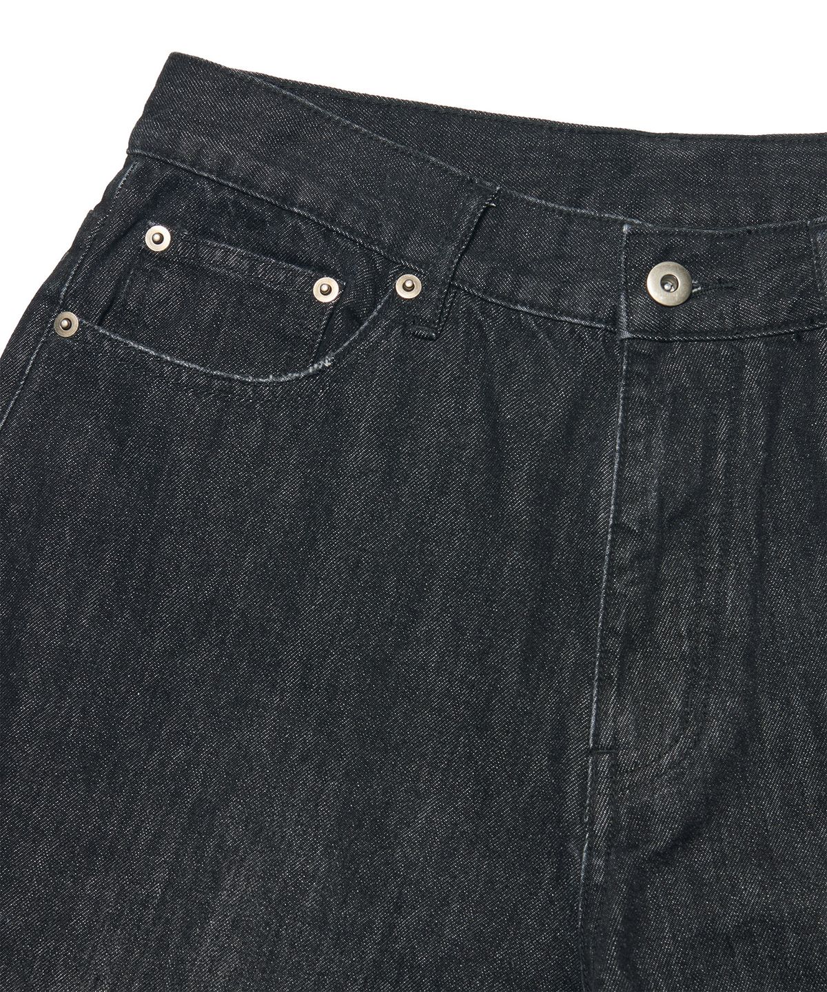 노매뉴얼(NOMANUAL) PAINT BRUSHED DENIM PANTS - WASHED BLACK