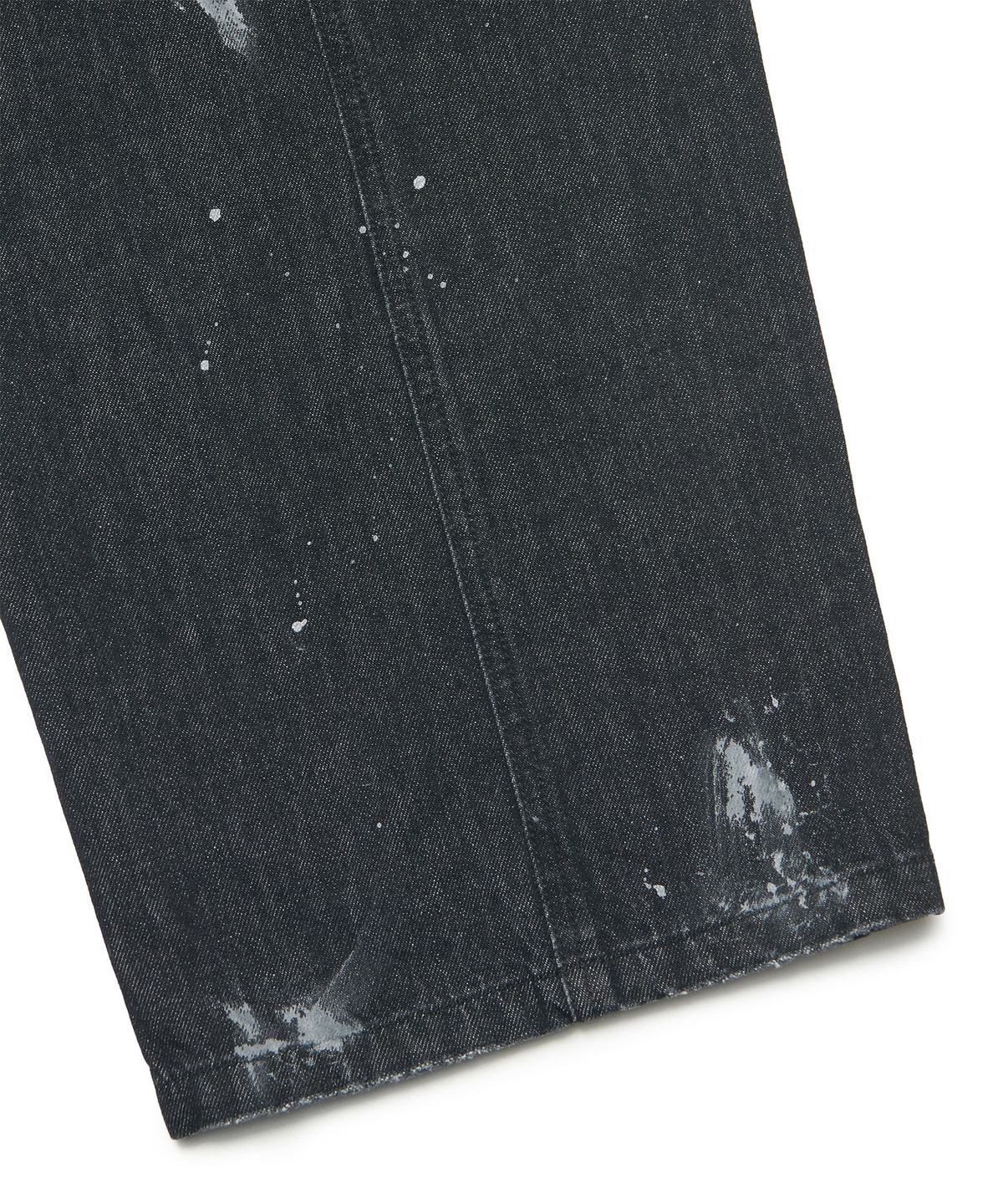 노매뉴얼(NOMANUAL) PAINT BRUSHED DENIM PANTS - WASHED BLACK