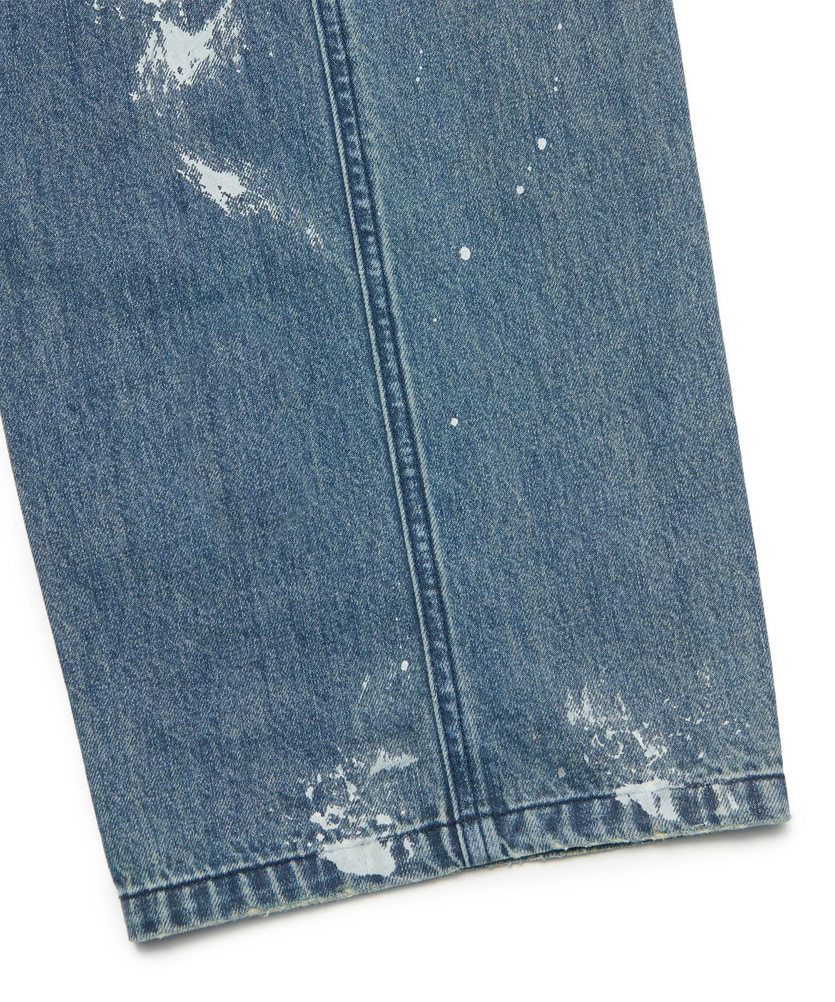 노매뉴얼(NOMANUAL) PAINT BRUSHED DENIM PANTS - WASHED BLUE