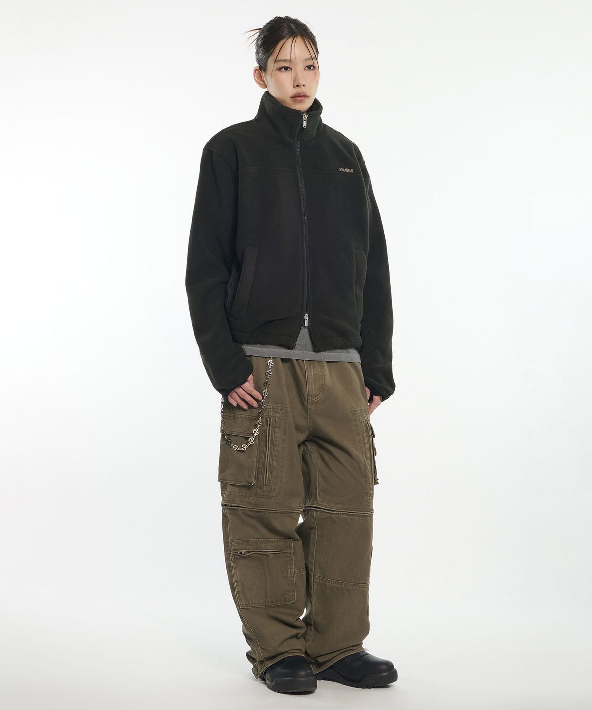 노매뉴얼(NOMANUAL) N.B FLEECE JACKET - BLACK