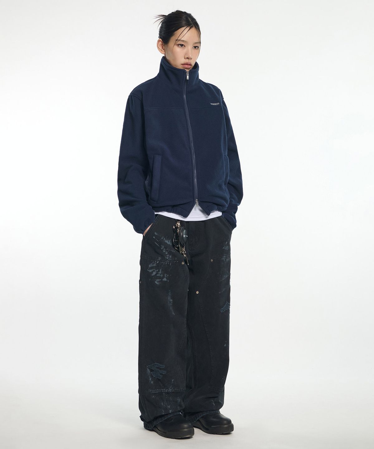 노매뉴얼(NOMANUAL) N.B FLEECE JACKET - NAVY