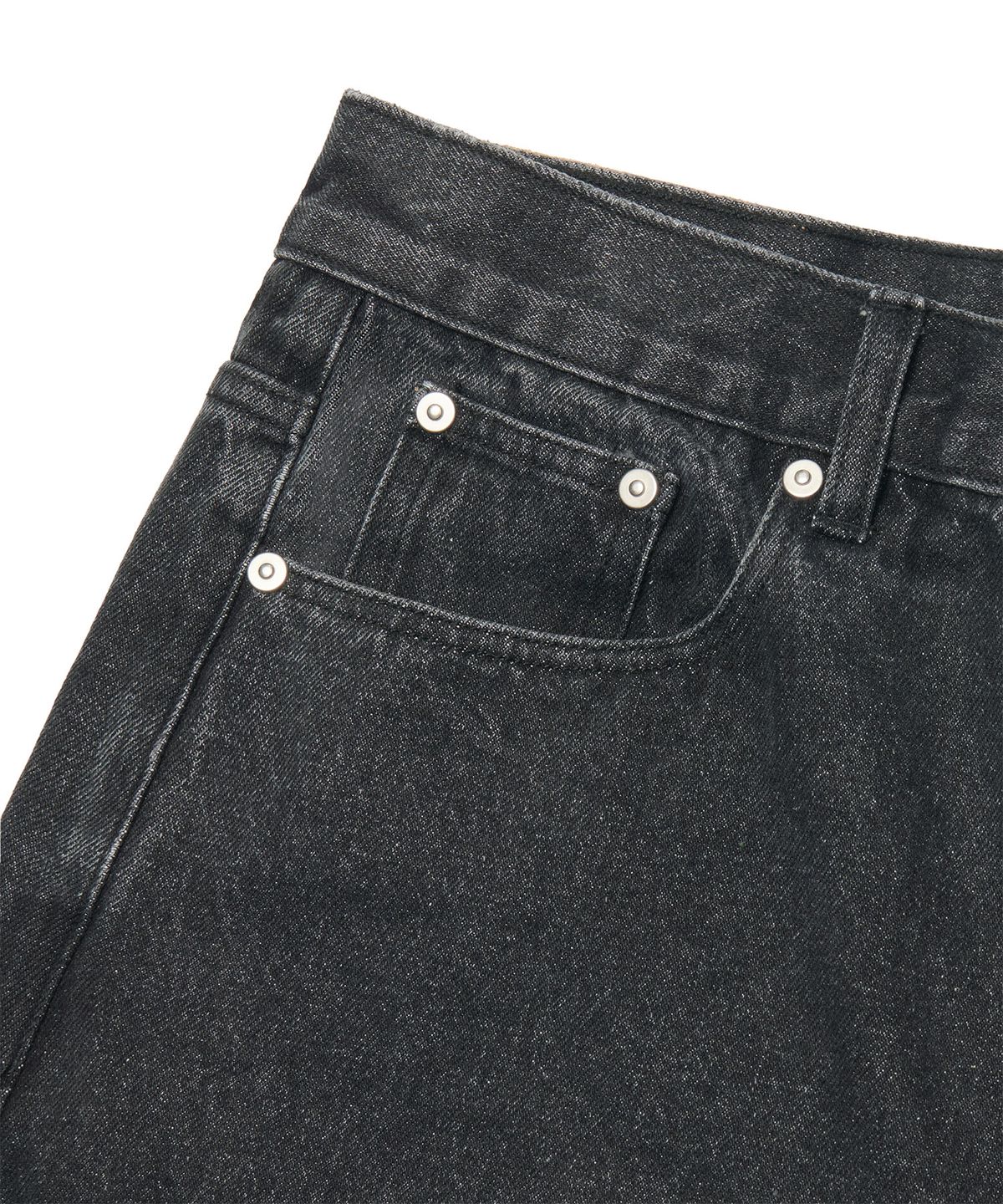노매뉴얼(NOMANUAL) BASIC WASHED DENIM PANTS - WASHED BLACK