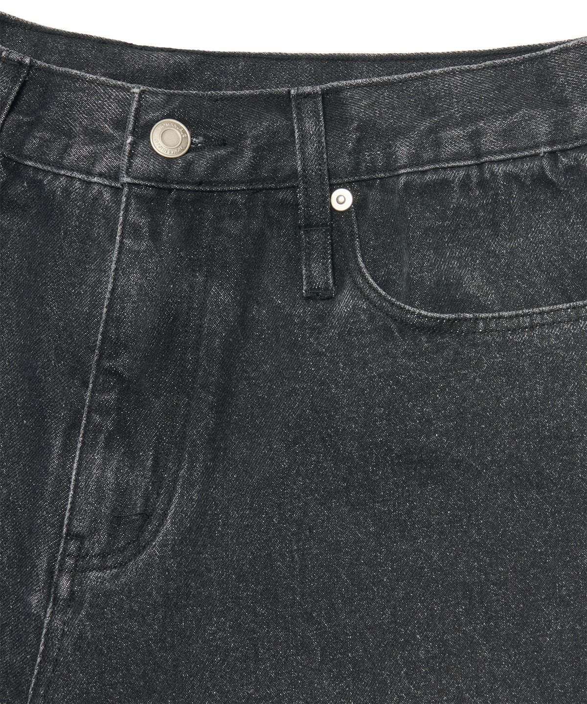 노매뉴얼(NOMANUAL) BASIC WASHED DENIM PANTS - WASHED BLACK