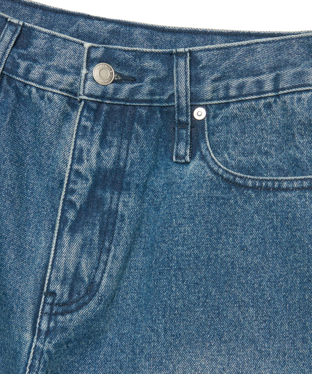 노매뉴얼(NOMANUAL) BASIC WASHED DENIM PANTS - WASHED NAVY