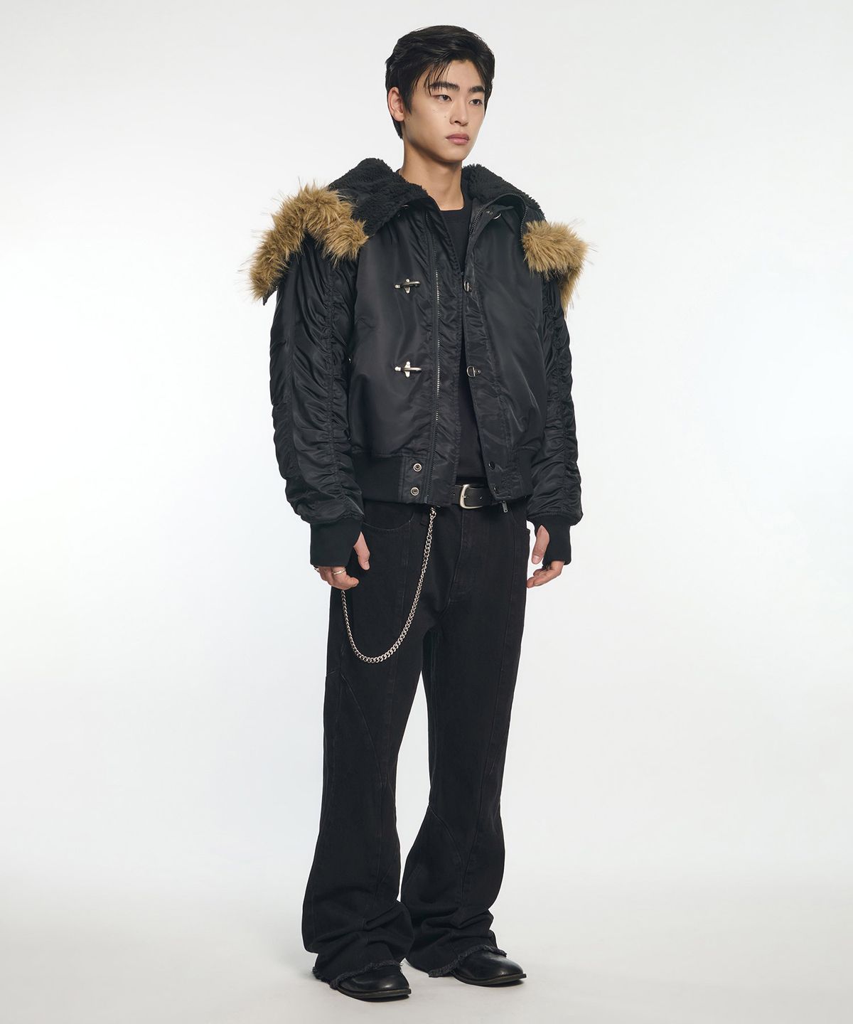 노매뉴얼(NOMANUAL) D.K N2B BOMBER JACKET - BLACK