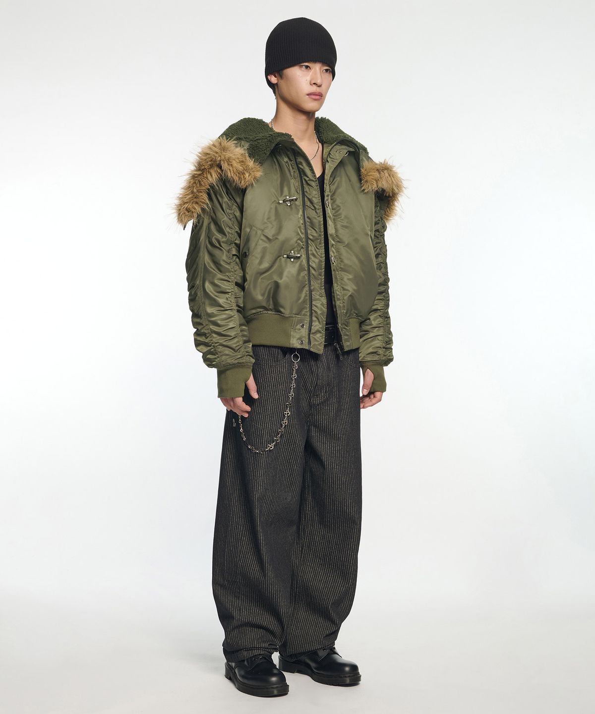 노매뉴얼(NOMANUAL) D.K N2B BOMBER JACKET - KHAKI