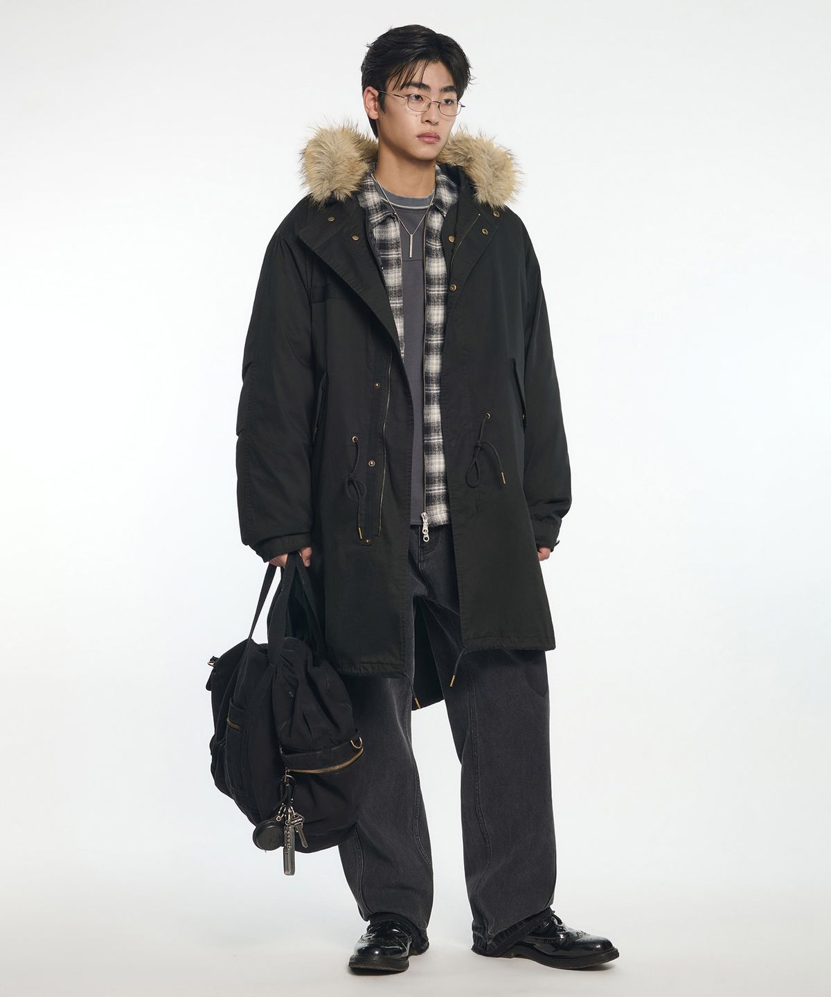 노매뉴얼(NOMANUAL) M-65 ARCTIC PARKA JACKET - WASHED BLACK