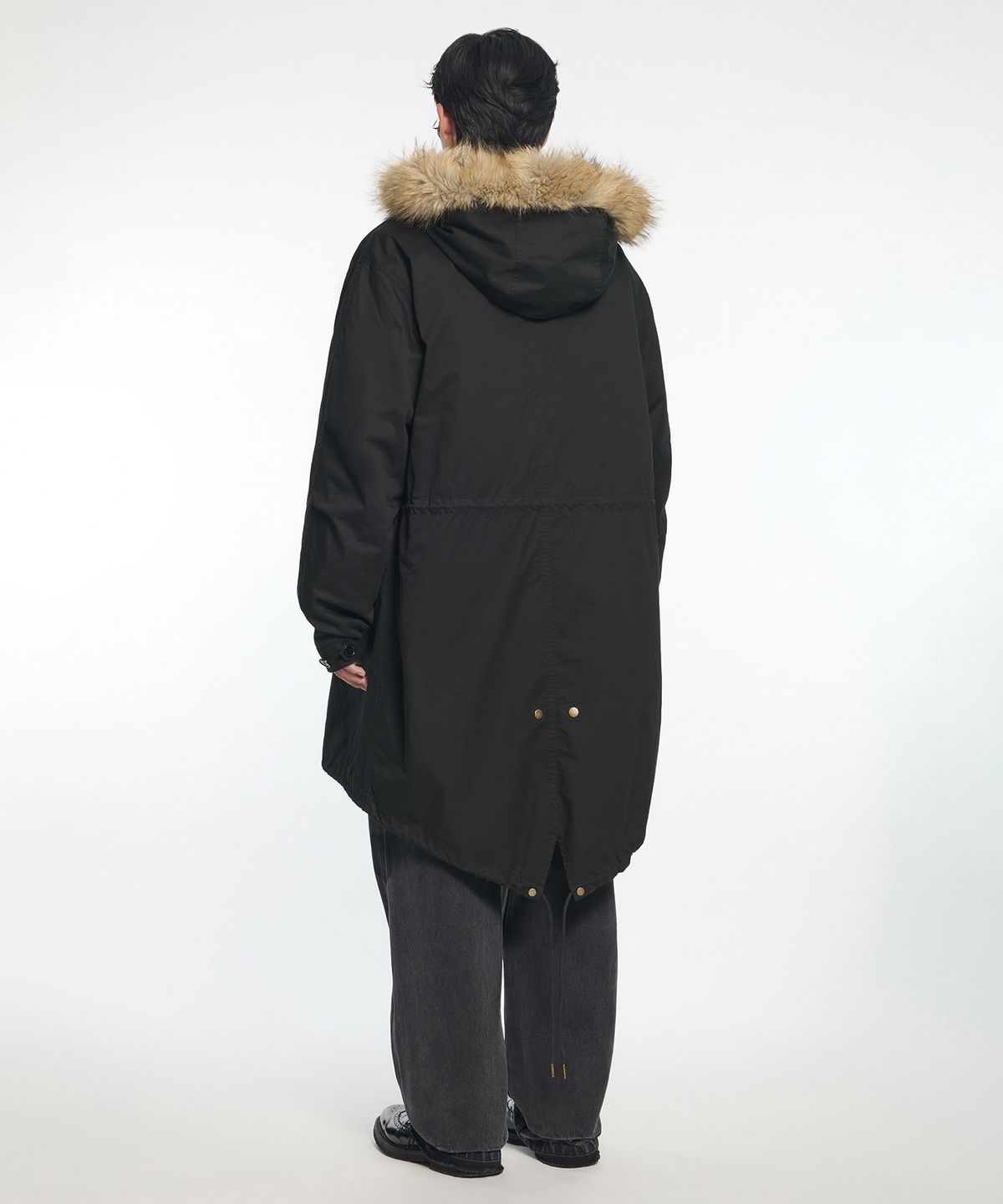 노매뉴얼(NOMANUAL) M-65 ARCTIC PARKA JACKET - WASHED BLACK