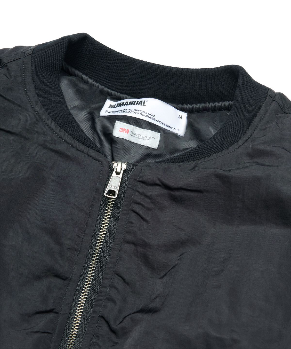 노매뉴얼(NOMANUAL) OVERSIZED BOMBER JACKET - BLACK