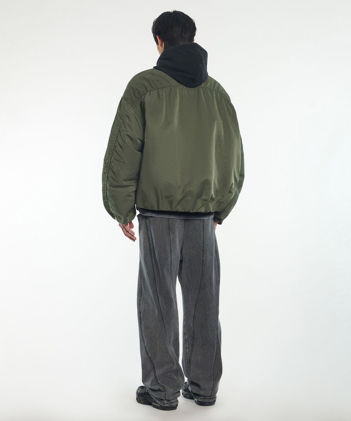 노매뉴얼(NOMANUAL) OVERSIZED BOMBER JACKET - DEEP KHAKI