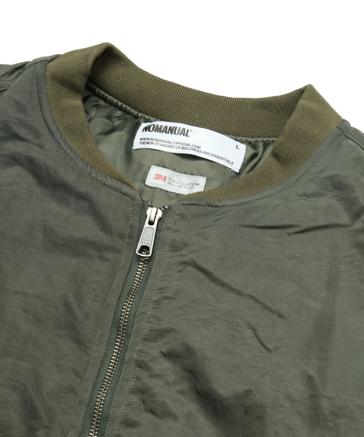 노매뉴얼(NOMANUAL) OVERSIZED BOMBER JACKET - DEEP KHAKI