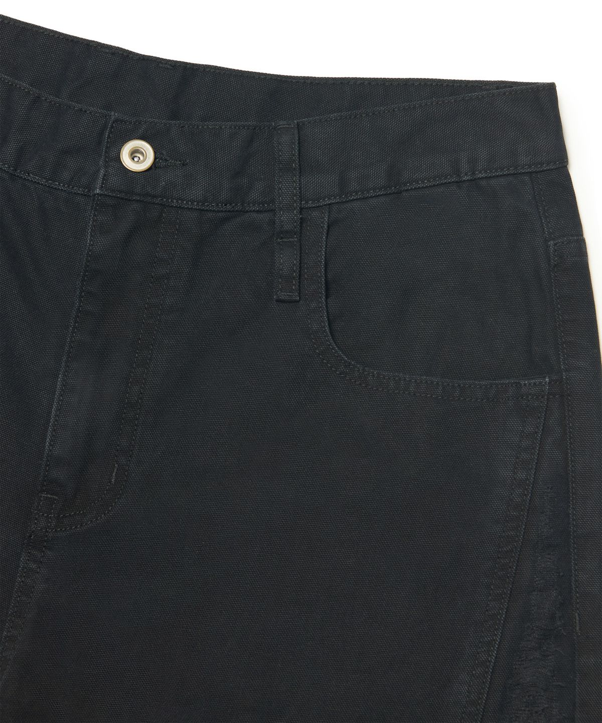 노매뉴얼(NOMANUAL) PANEL DESTROYED PANTS - BLACK