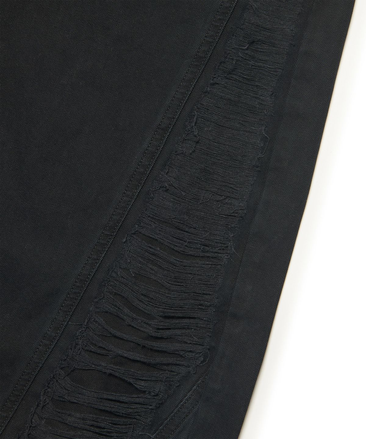 노매뉴얼(NOMANUAL) PANEL DESTROYED PANTS - BLACK
