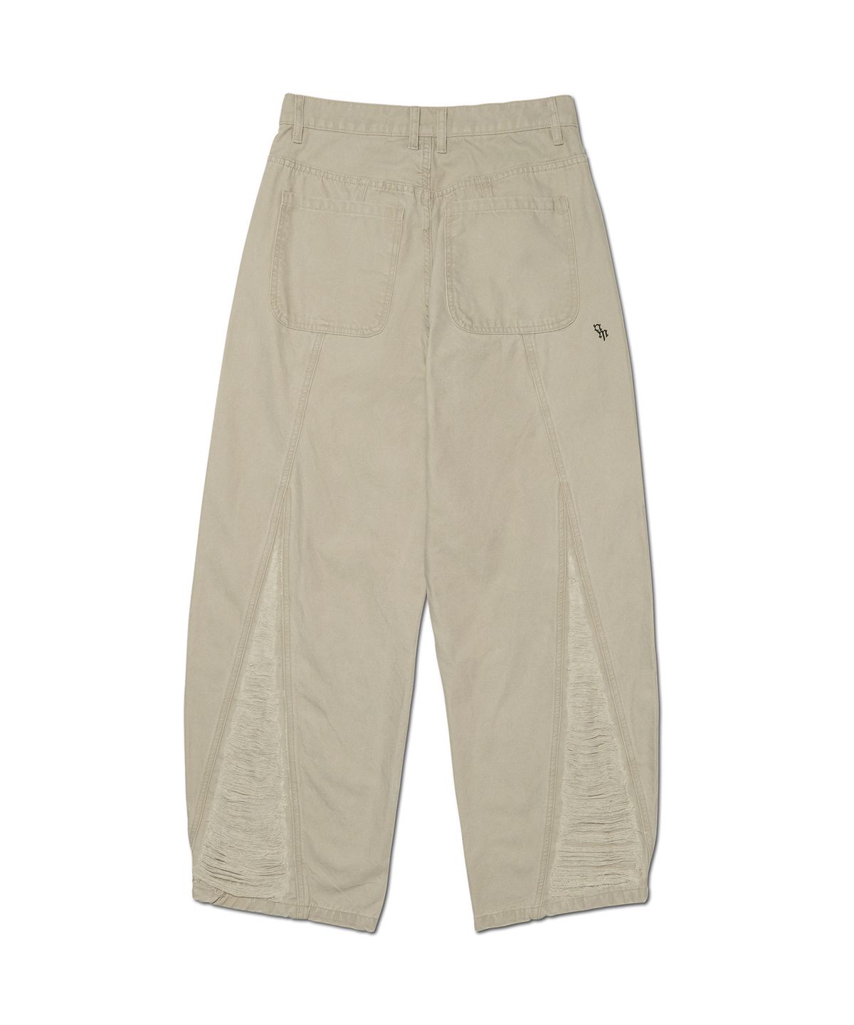 노매뉴얼(NOMANUAL) PANEL DESTROYED PANTS - BEIGE