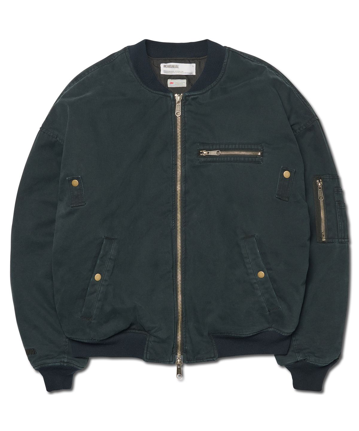 노매뉴얼(NOMANUAL) WASHED VINTAGE MA-1 JACKET - BLACK