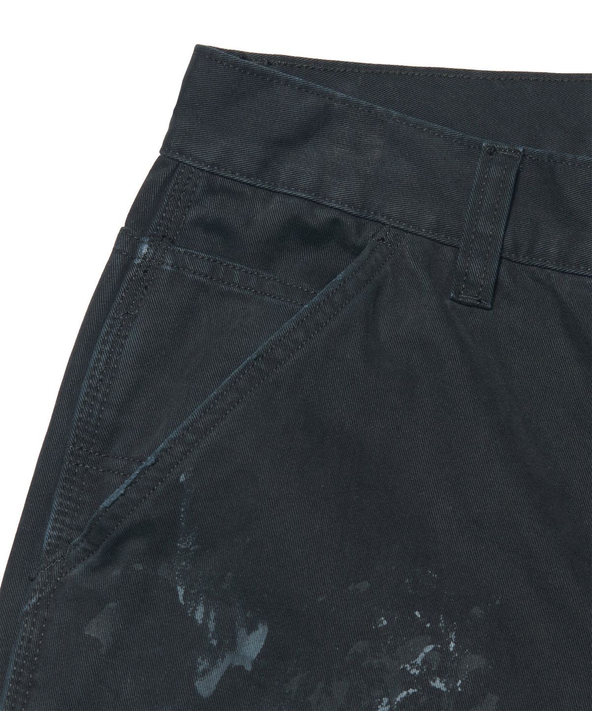노매뉴얼(NOMANUAL) DAMAGED DOUBLE KNEE PANTS - WASHED BLACK