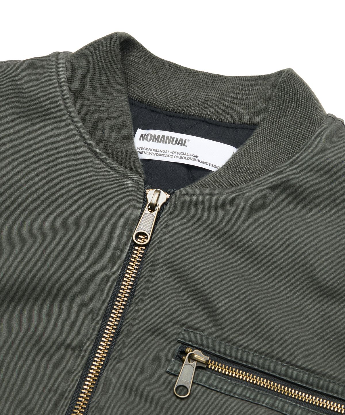 노매뉴얼(NOMANUAL) WASHED VINTAGE MA-1 JACKET - CHARCOAL