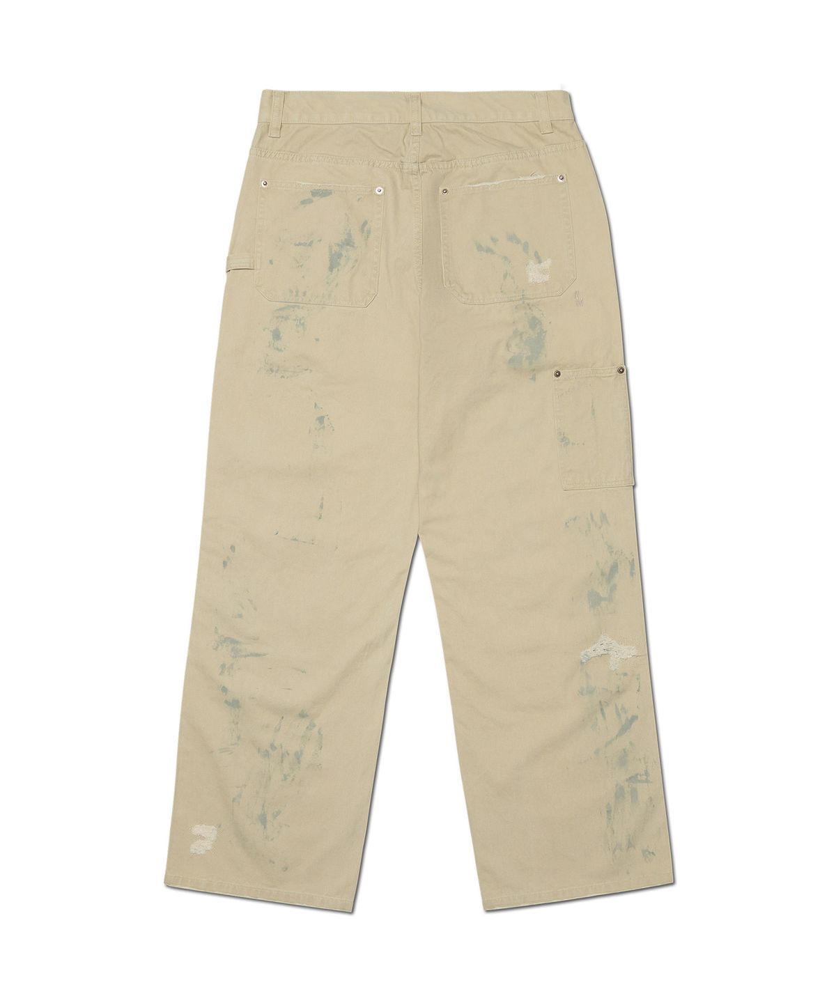 노매뉴얼(NOMANUAL) DAMAGED DOUBLE KNEE PANTS - SAND BEIGE