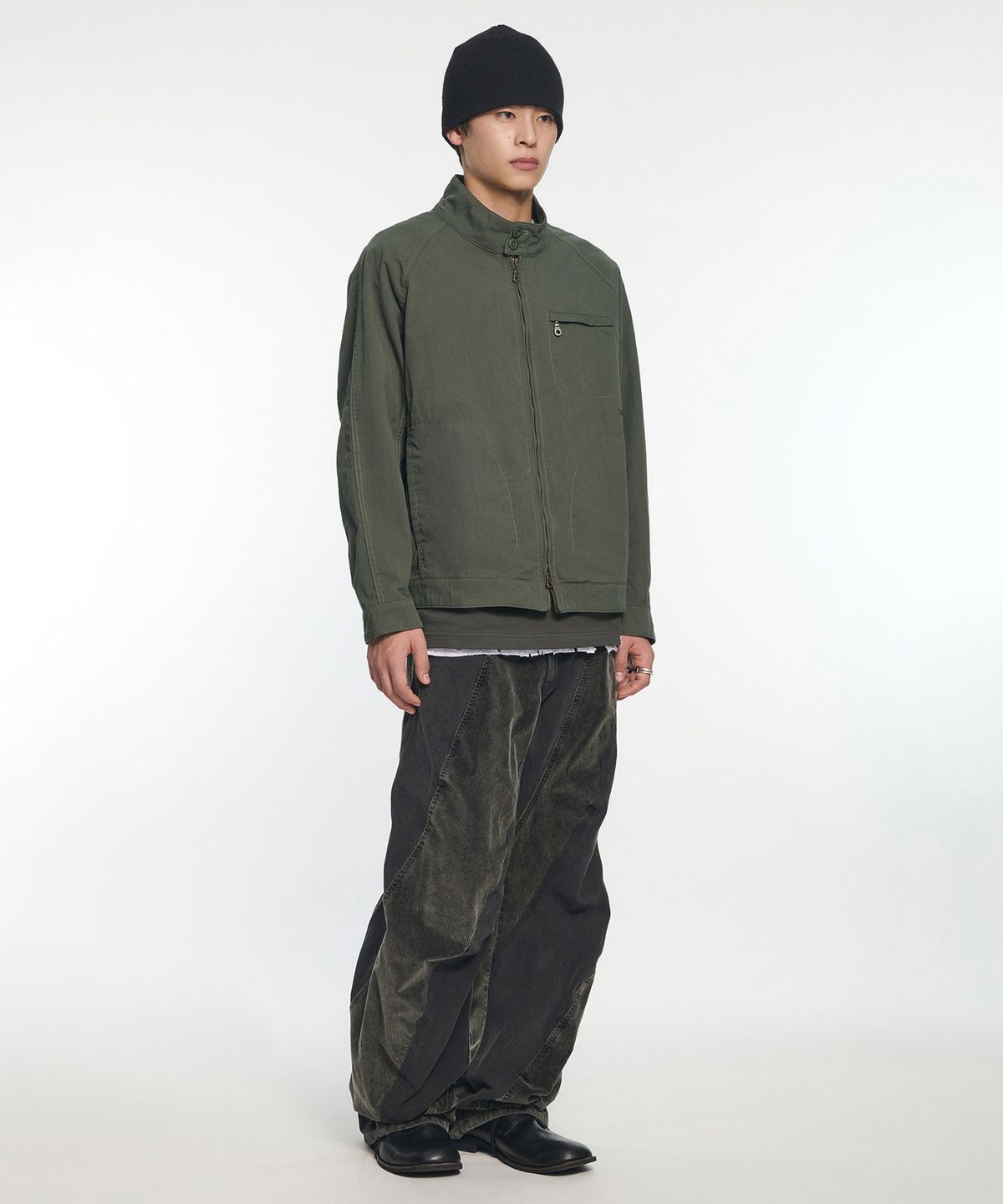 노매뉴얼(NOMANUAL) NEO HARRINGTON JACKET - OLIVE