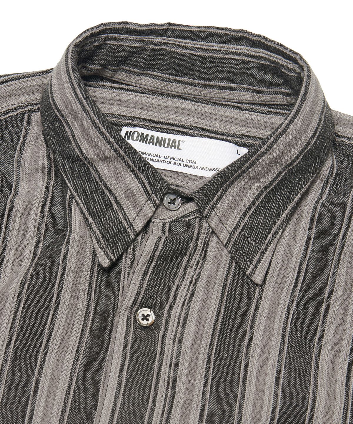 노매뉴얼(NOMANUAL) M.L STRIPE SHIRT - BLACK