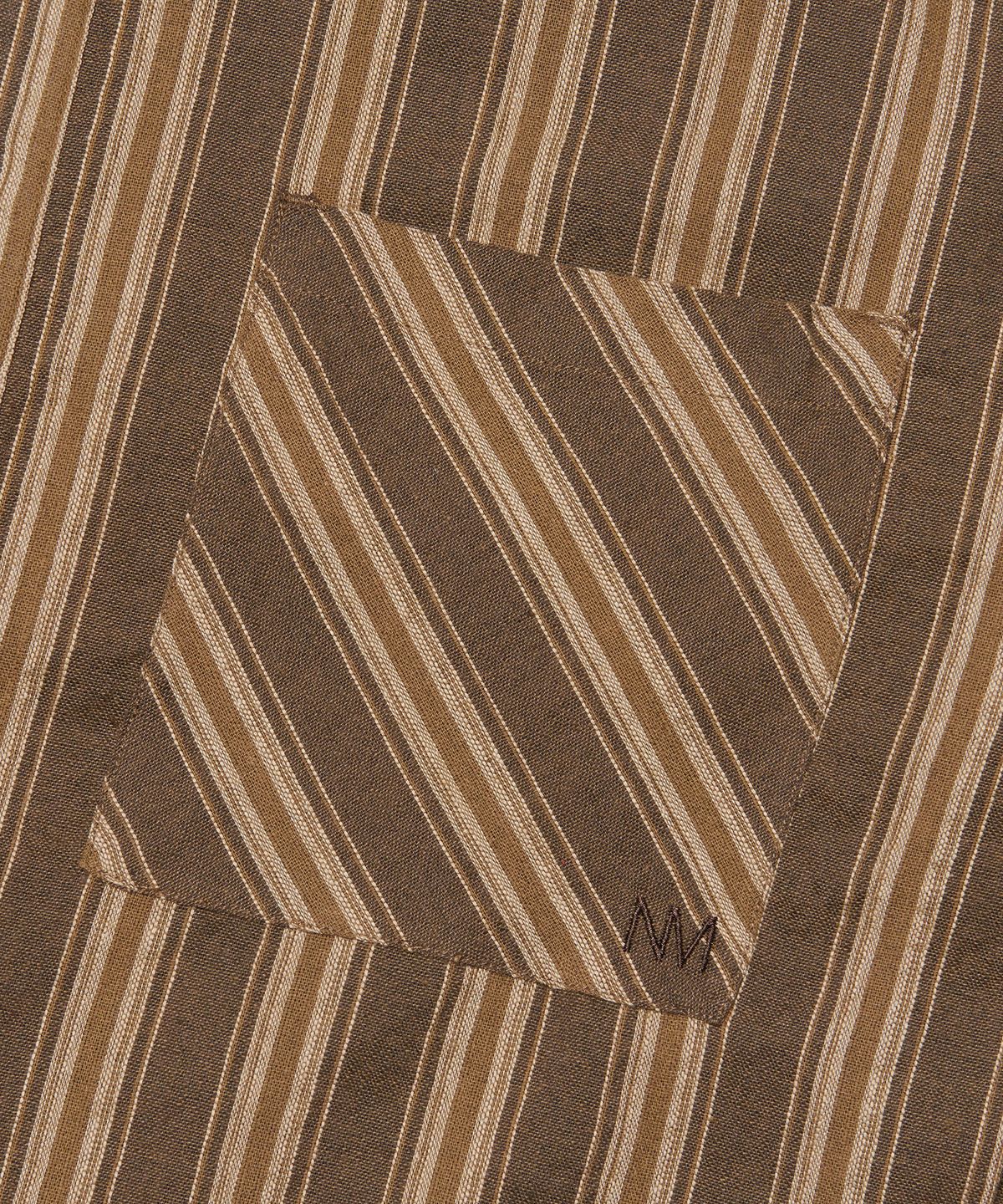 노매뉴얼(NOMANUAL) M.L STRIPE SHIRT - BROWN