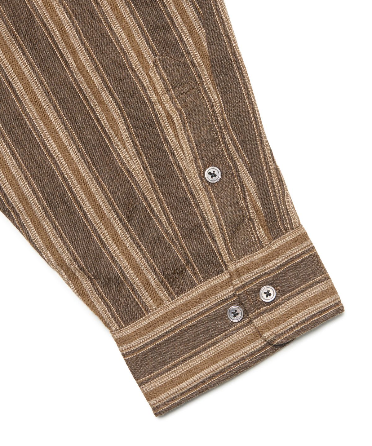 노매뉴얼(NOMANUAL) M.L STRIPE SHIRT - BROWN