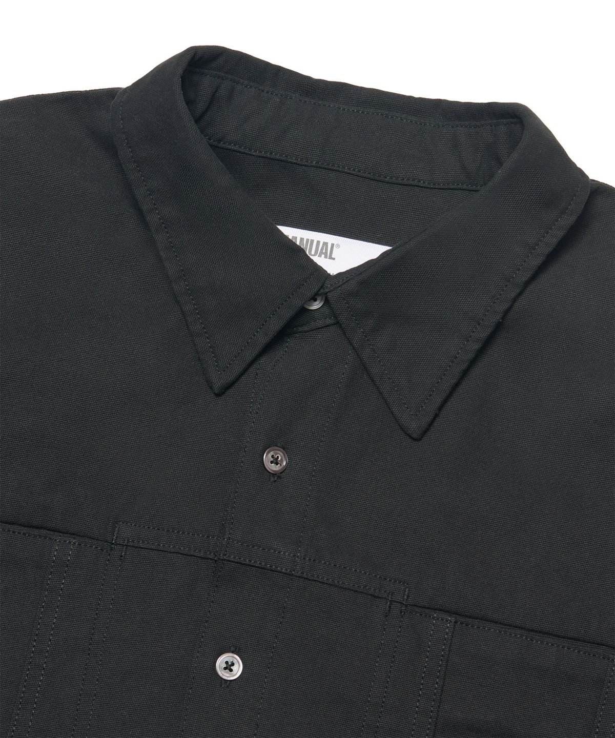 노매뉴얼(NOMANUAL) M.L CROP SHIRT - BLACK