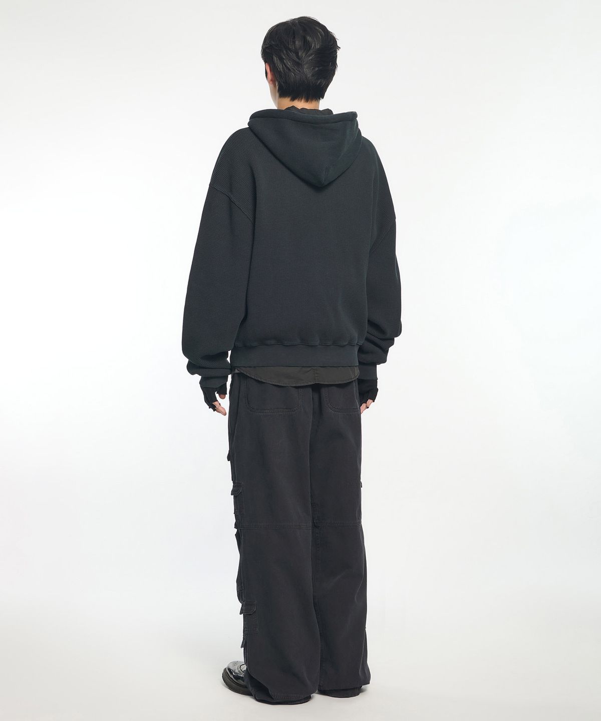 노매뉴얼(NOMANUAL) VTG UTILITY CARGO PANTS - WASHED BLACK
