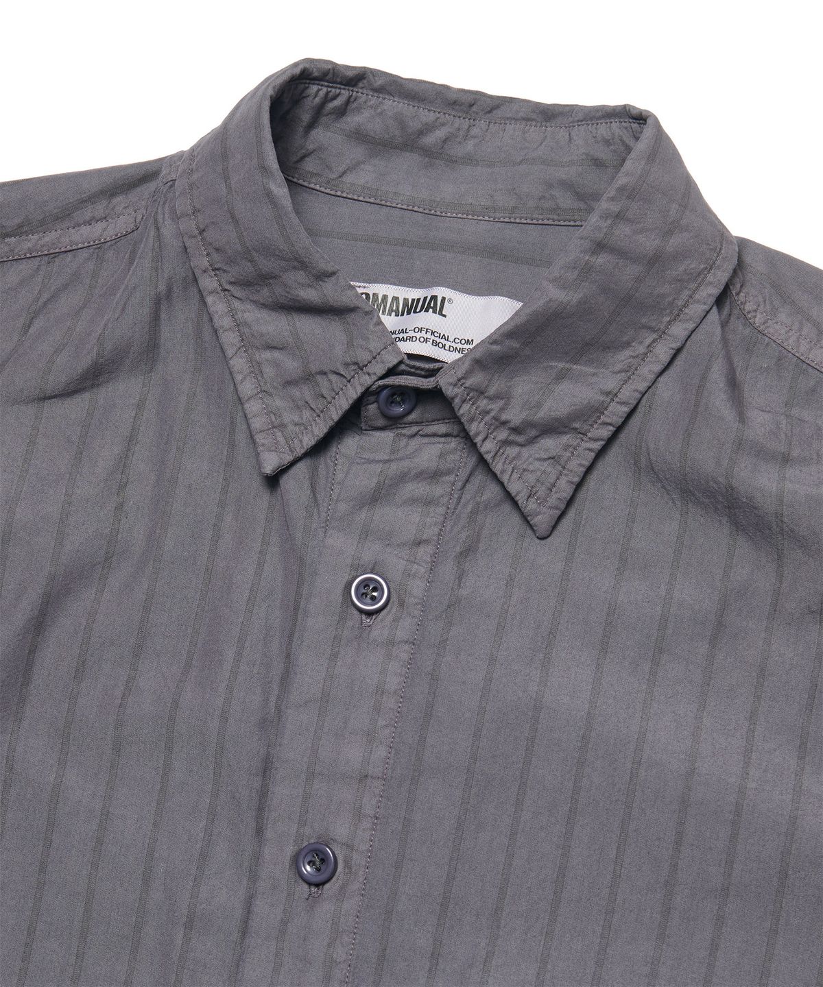 노매뉴얼(NOMANUAL) DYED STRIPED SHIRT - DYED PURPLE