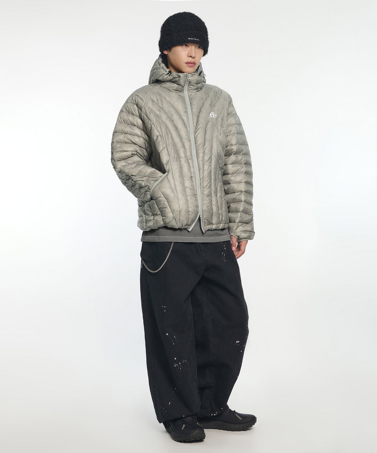 노매뉴얼(NOMANUAL) PAINTED WORK PANTS - WASHED BLACK