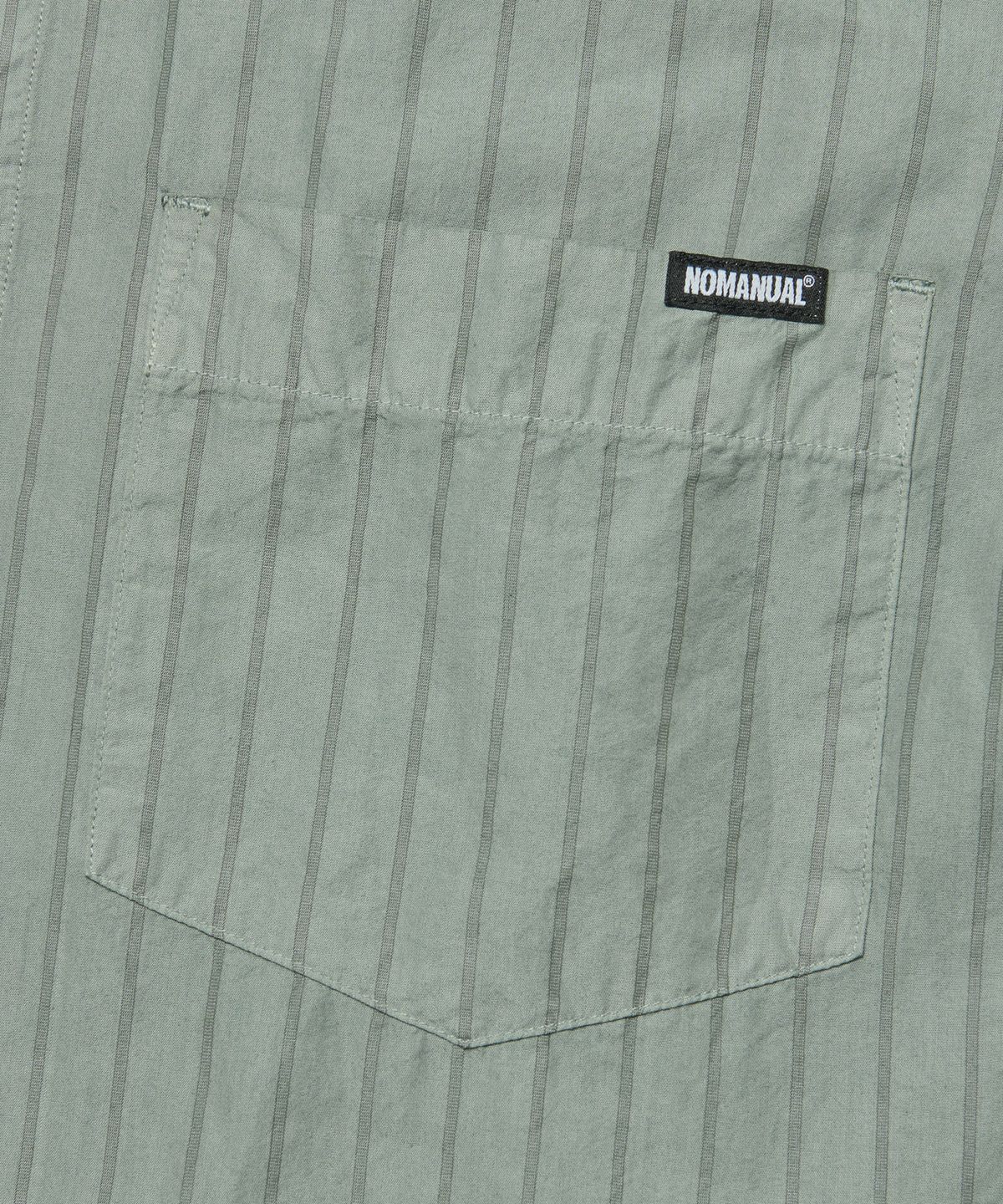 노매뉴얼(NOMANUAL) DYED STRIPED SHIRT - DYED CHARCOAL
