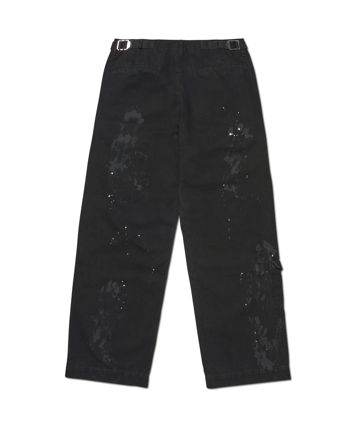 노매뉴얼(NOMANUAL) SPLATTER CARGO PANTS - WASHED BLACK
