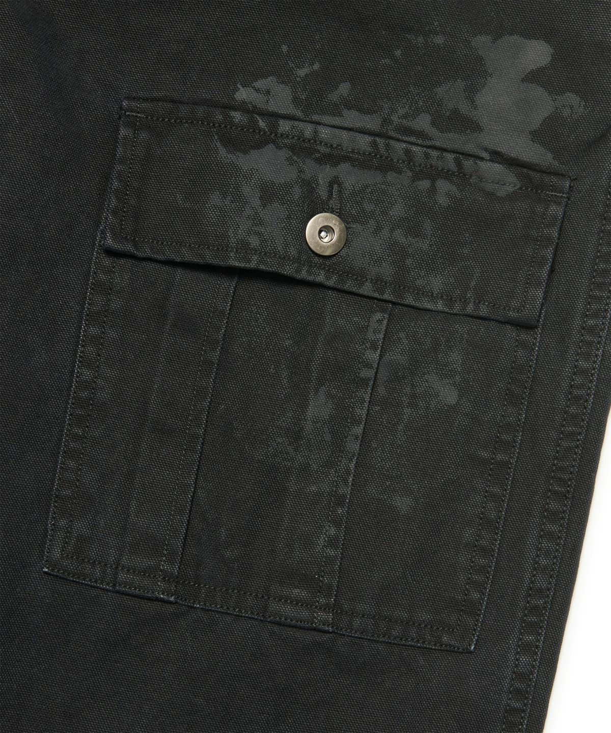 노매뉴얼(NOMANUAL) SPLATTER CARGO PANTS - WASHED BLACK