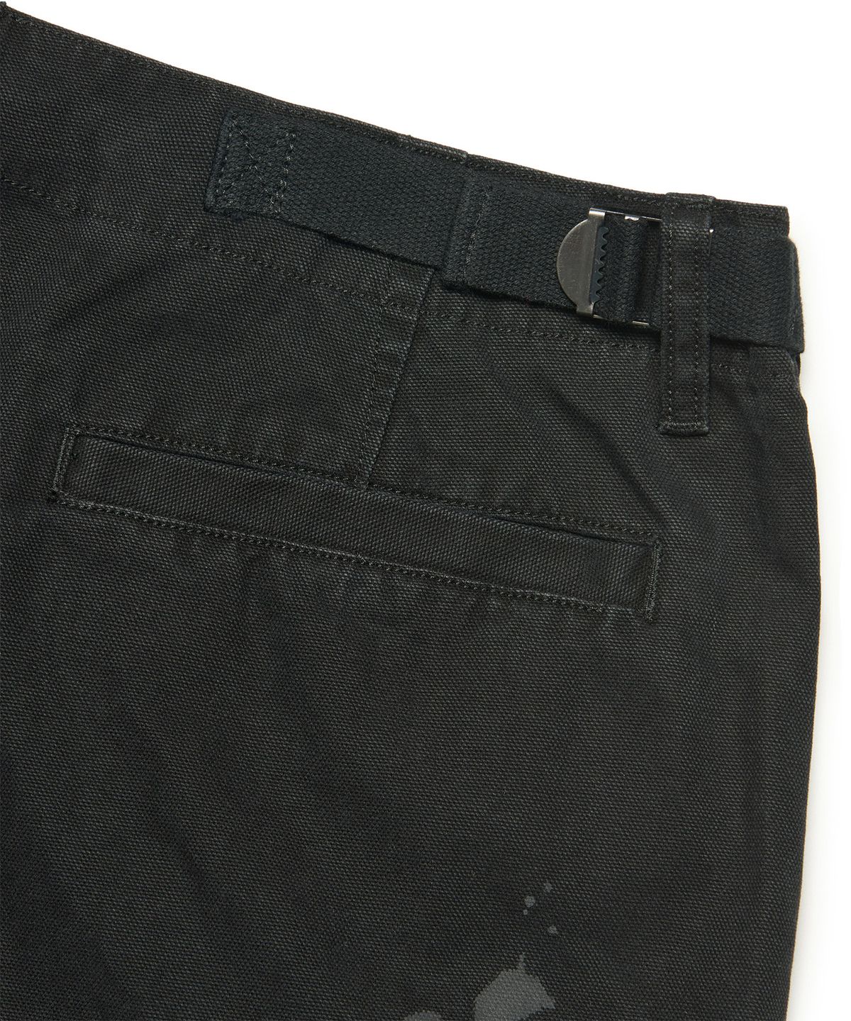 노매뉴얼(NOMANUAL) SPLATTER CARGO PANTS - WASHED BLACK