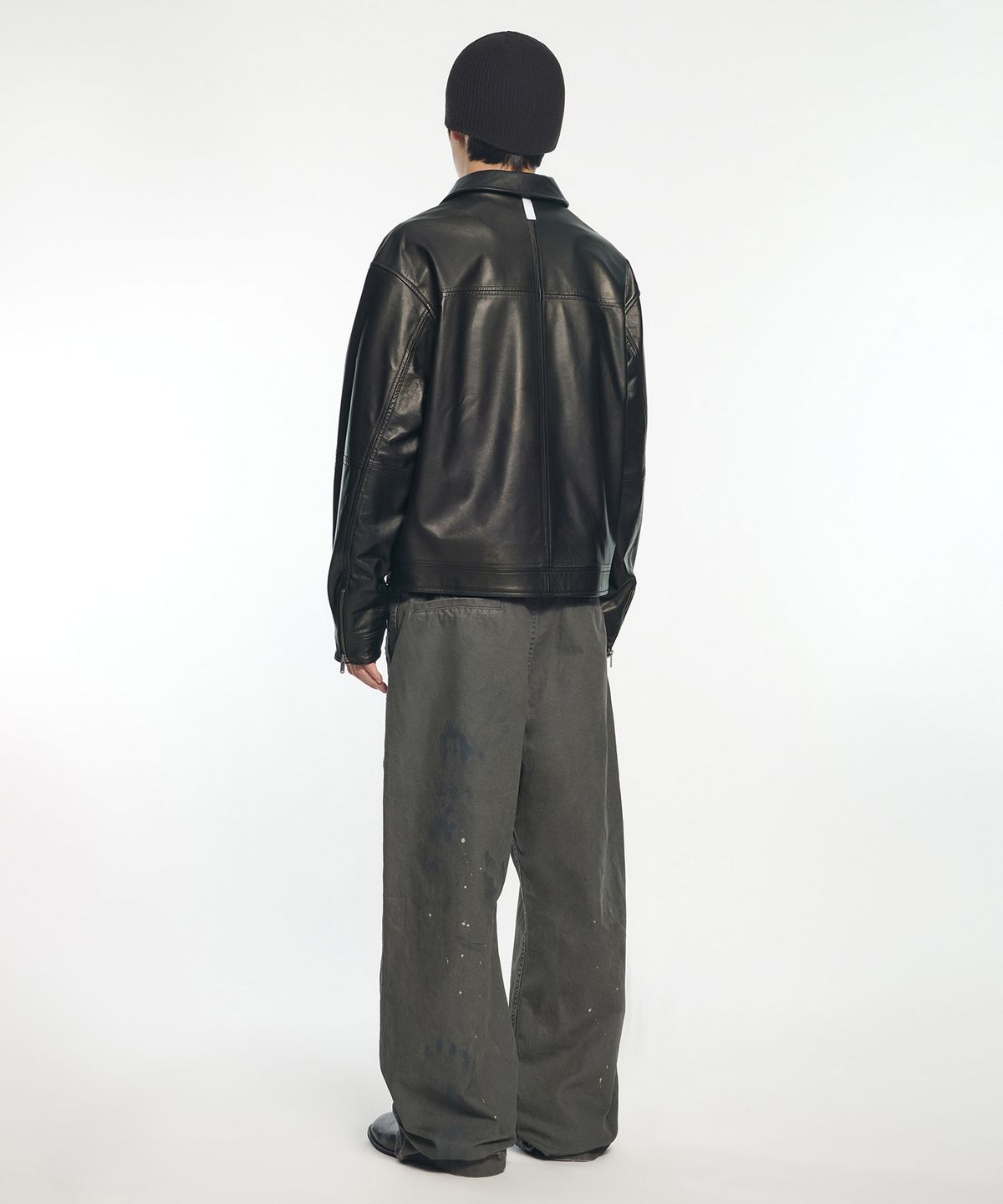 노매뉴얼(NOMANUAL) SPLATTER CARGO PANTS - WASHED CHARCOAL