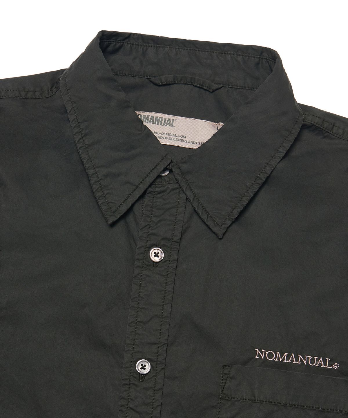 노매뉴얼(NOMANUAL) OVERDYED COMFORT SHIRT - WASHED BLACK