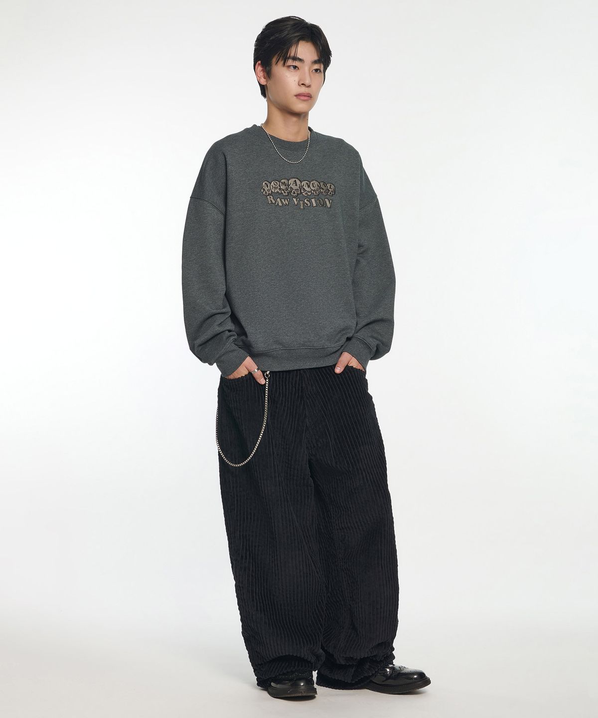 노매뉴얼(NOMANUAL) HEAVY WALE CORDUROY PANTS - BLACK