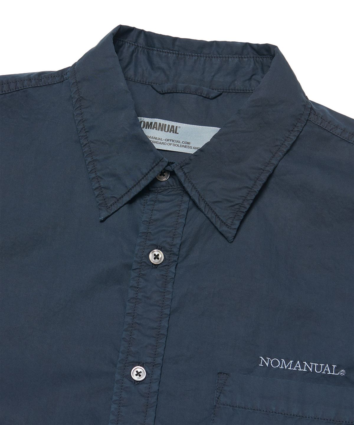 노매뉴얼(NOMANUAL) OVERDYED COMFORT SHIRT - WASHED NAVY