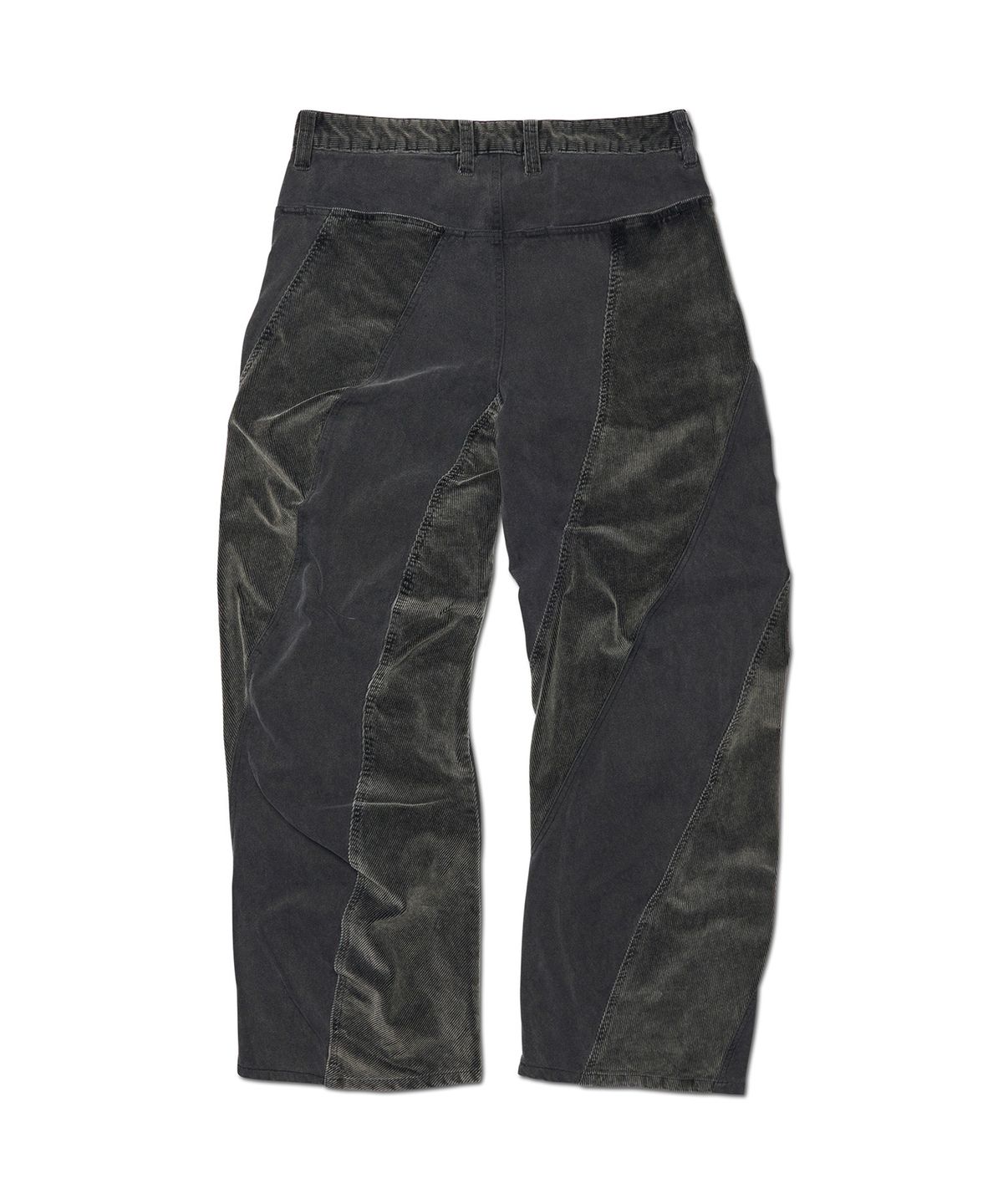 노매뉴얼(NOMANUAL) DUAL TEXTURE TWISTED PANTS - BLACK