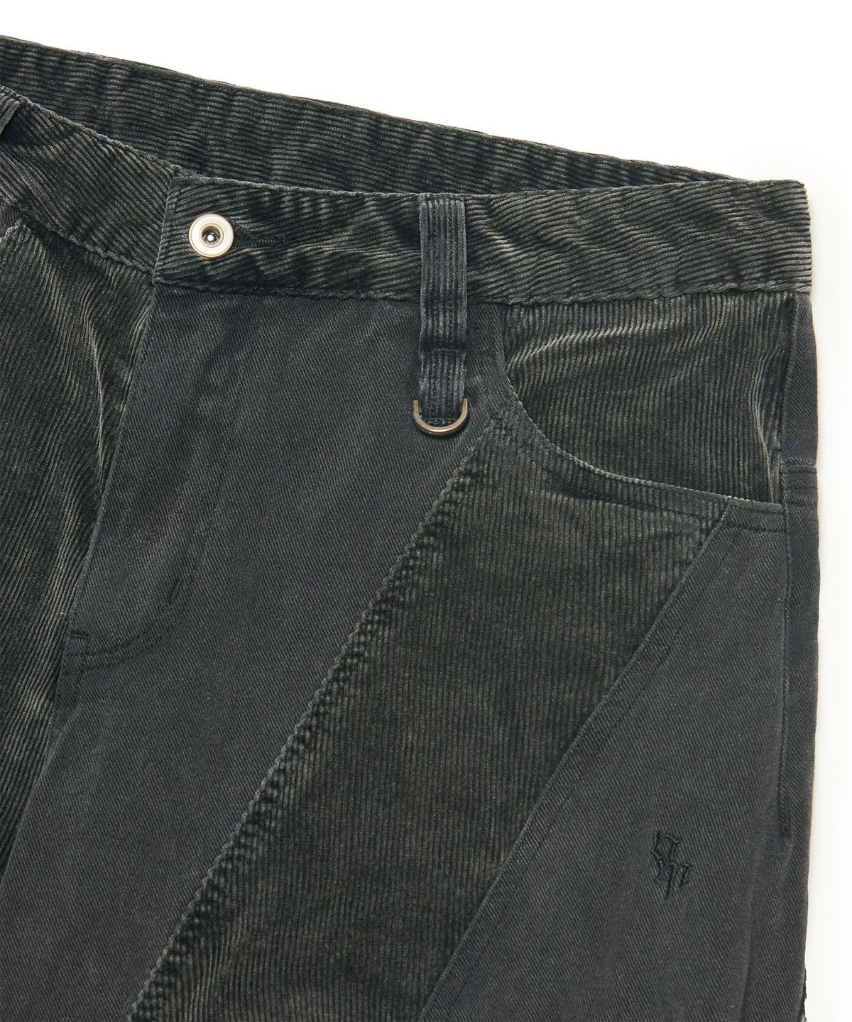 노매뉴얼(NOMANUAL) DUAL TEXTURE TWISTED PANTS - BLACK