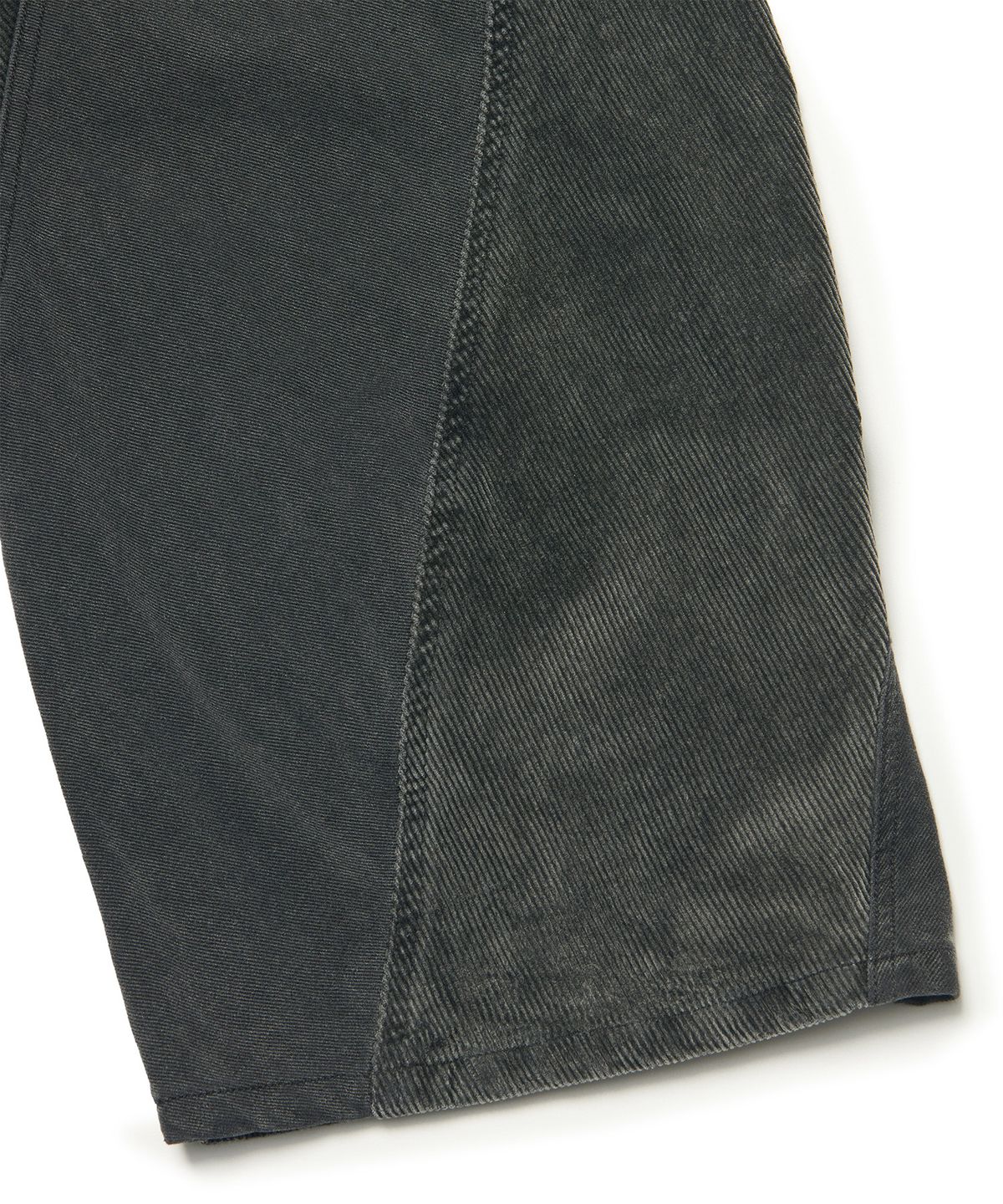 노매뉴얼(NOMANUAL) DUAL TEXTURE TWISTED PANTS - BLACK
