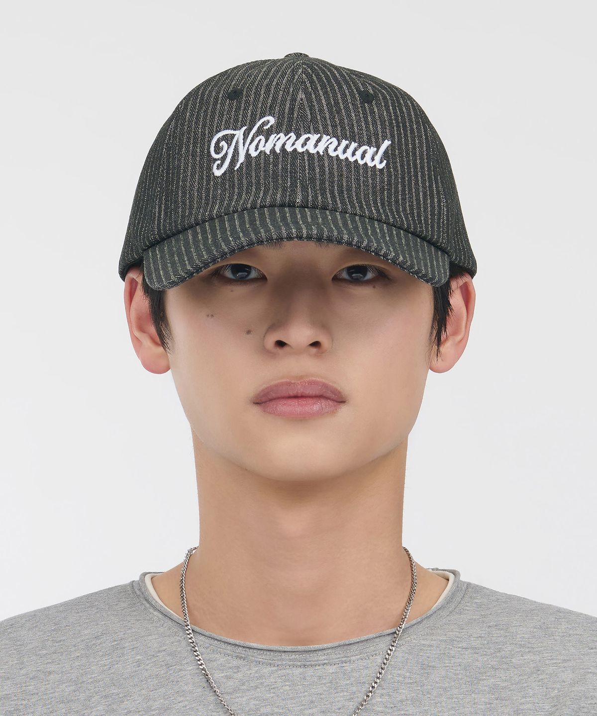 노매뉴얼(NOMANUAL) NM STRIPE BALL CAP - BLACK