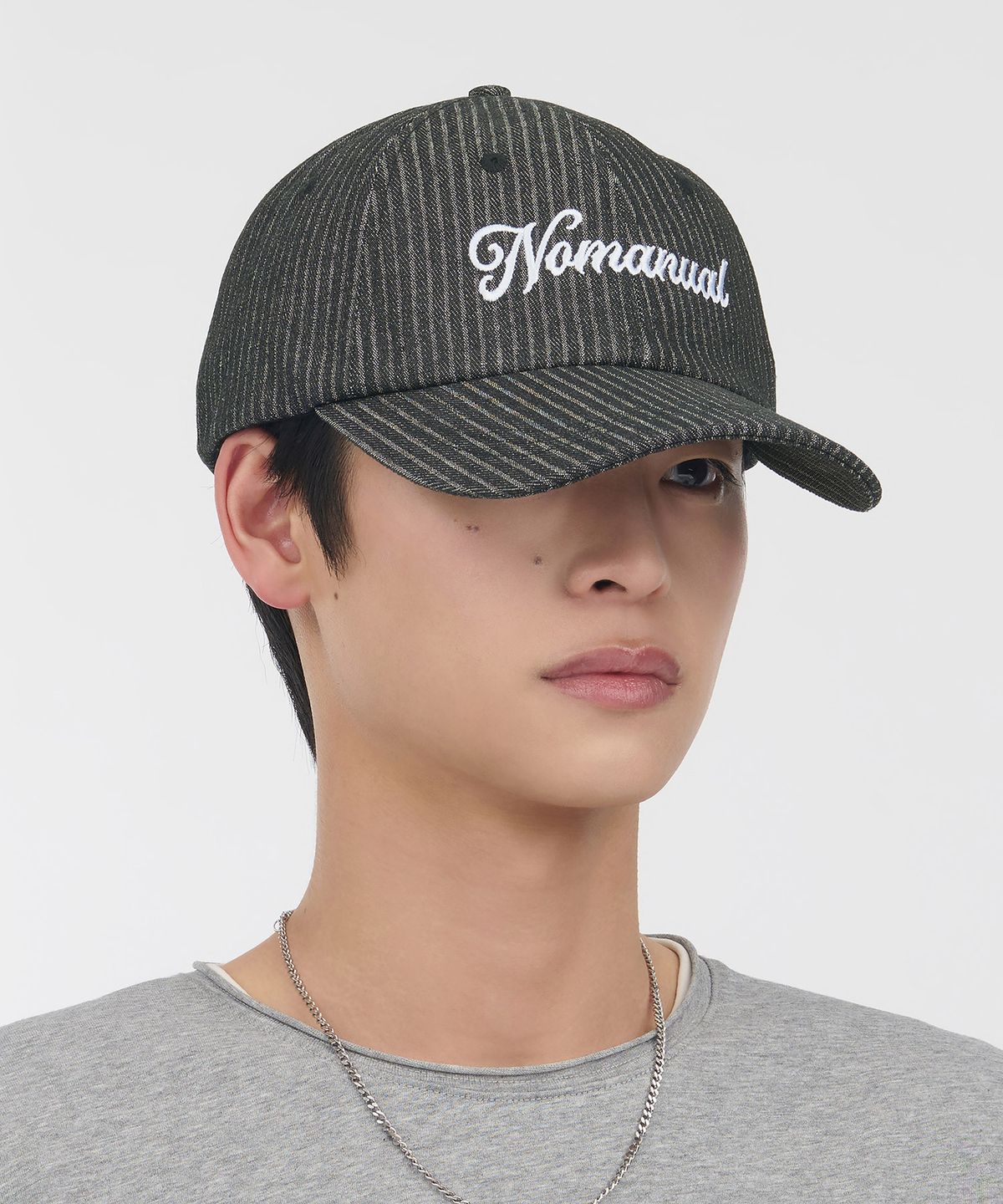 노매뉴얼(NOMANUAL) NM STRIPE BALL CAP - BLACK