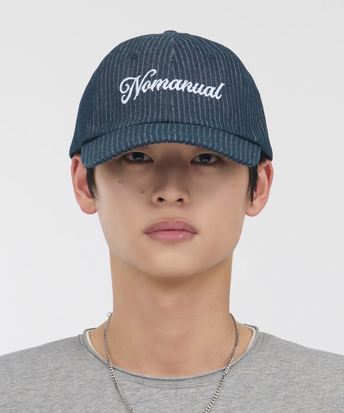 노매뉴얼(NOMANUAL) NM STRIPE BALL CAP - NAVY